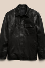 Load image into Gallery viewer, Men’s Black Trucker Genuine Leather Shirt