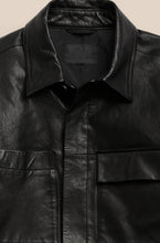 Load image into Gallery viewer, Men’s Black Trucker Genuine Leather Shirt