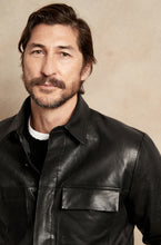 Load image into Gallery viewer, Men’s Black Trucker Genuine Leather Shirt