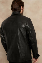 Load image into Gallery viewer, Men’s Black Trucker Genuine Leather Shirt
