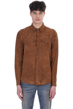 Load image into Gallery viewer, GloryStoreUK Mens Leather Shirt Mens Camouflaged Tan Brown Suede Leather Shirt