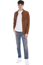 Load image into Gallery viewer, Men’s Tan Brown Suede Leather Shirt