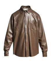 Load image into Gallery viewer, Men’s Chocolate Brown Genuine Leather Shirt