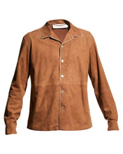 Load image into Gallery viewer, Men’s Classic Brown Suede Leather Shirt
