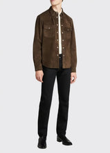 Load image into Gallery viewer, Men’s Classic Chocolate Brown Suede Leather Shirt