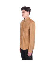 Load image into Gallery viewer, Men’s Cream Brown Suede Leather Shirt