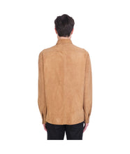 Load image into Gallery viewer, Men’s Cream Brown Suede Leather Shirt