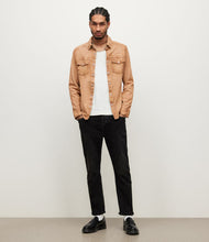 Load image into Gallery viewer, Men’s Cream Brown Suede Leather Shirt Jeans Style