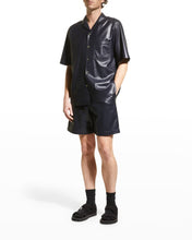 Load image into Gallery viewer, Men’s Black Half Sleeves Genuine Leather Shirt