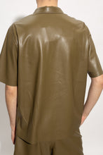 Load image into Gallery viewer, Men&#39;s Trendy Olive Green Leather Shirt
