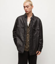 Load image into Gallery viewer, Men’s Oversized Black Genuine Sheepskin Leather Shirt
