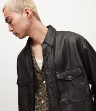 Load image into Gallery viewer, Men’s Oversized Black Genuine Sheepskin Leather Shirt