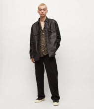 Load image into Gallery viewer, Men’s Oversized Black Genuine Sheepskin Leather Shirt
