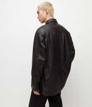 Load image into Gallery viewer, Men’s Oversized Black Genuine Sheepskin Leather Shirt