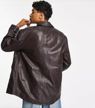Load image into Gallery viewer, Men’s Oversized Black SheepSkin Leather Shirt