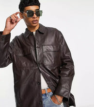 Load image into Gallery viewer, Men’s Oversized Black SheepSkin Leather Shirt