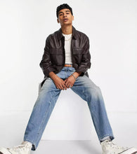 Load image into Gallery viewer, Men’s Oversized Black SheepSkin Leather Shirt