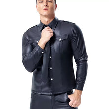 Load image into Gallery viewer, Men’s Slim Fit Black SheepSkin Leather Shirt