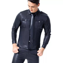 Load image into Gallery viewer, Men’s Slim Fit Black SheepSkin Leather Shirt