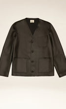 Load image into Gallery viewer, Men’s V-Neck Black Genuine Leather Shirt