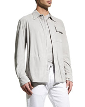 Load image into Gallery viewer, Men’s White Suede Genuine Leather Shirt