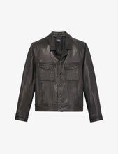 Load image into Gallery viewer, Men’s Black Leather Trucker Jacket