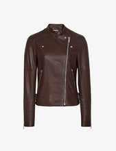 Load image into Gallery viewer, Women’s Chocolate Brown Leather Biker Jacket