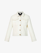 Load image into Gallery viewer, Women’s White Leather Trucker Jacket