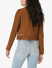 Load image into Gallery viewer, Women’s Brown Suede Leather Biker Jacket