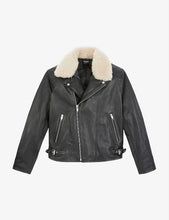 Load image into Gallery viewer, glory store black leather shearling jacket