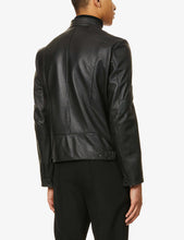 Load image into Gallery viewer, black leather biker jacket
