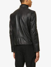Load image into Gallery viewer, black leather biker jacket