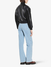 Load image into Gallery viewer, Women's Black Leather Bomber Jacket