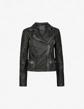 Load image into Gallery viewer, Women’s Distressed Black Leather Biker Jacket