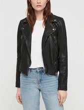 Load image into Gallery viewer, Women’s Distressed Black Leather Biker Jacket