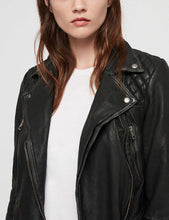 Load image into Gallery viewer, Women’s Distressed Black Leather Biker Jacket