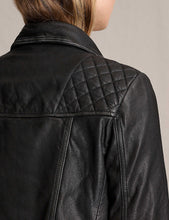Load image into Gallery viewer, Women’s Distressed Black Leather Biker Jacket