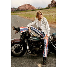 Load image into Gallery viewer, Women’s White Leather Biker Punk Jacket