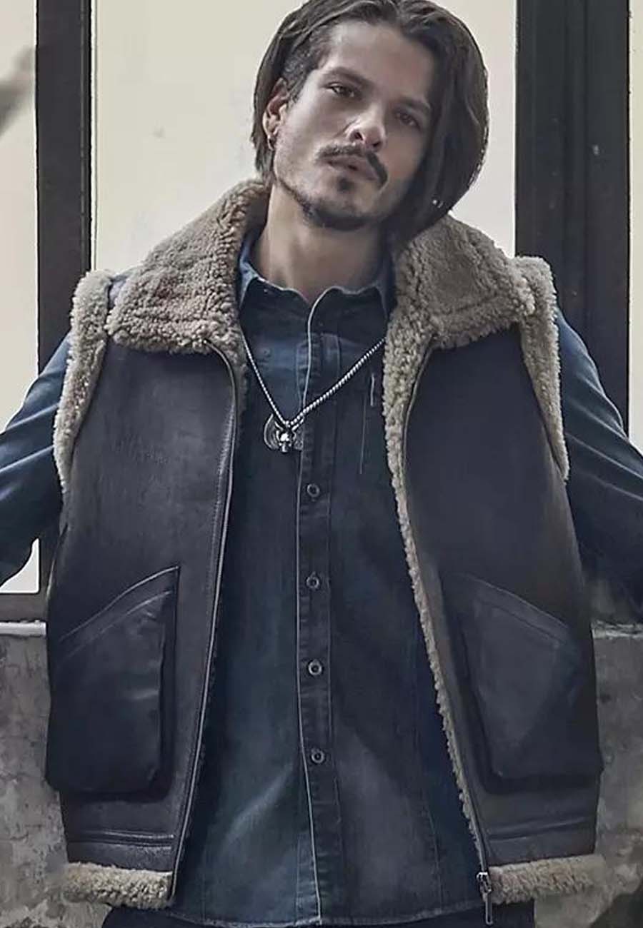 Men's shearling vests on sale