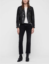 Load image into Gallery viewer, Women’s Black Leather Biker Jacket