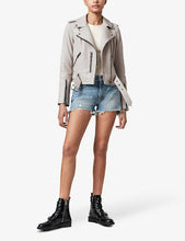 Load image into Gallery viewer, Women’s White Leather Biker Jacket