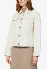 Load image into Gallery viewer, Women’s White Leather Trucker Jacket