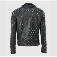 Load image into Gallery viewer, punk leather jacket men