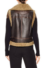 Load image into Gallery viewer, Women’s Dark Brown Leather Shearling Vest