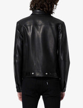Load image into Gallery viewer, Men’s Black Leather Trucker Jacket