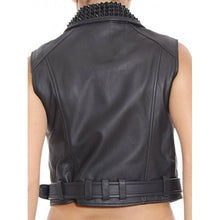 Load image into Gallery viewer, womens leather biker vest