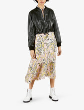 Load image into Gallery viewer, Women’s Black Leather Bomber Jacket