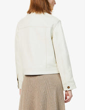 Load image into Gallery viewer, Women’s White Leather Trucker Jacket
