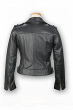 Load image into Gallery viewer, Women’s Black Leather Biker Jacket