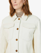 Load image into Gallery viewer, Women’s White Leather Trucker Jacket